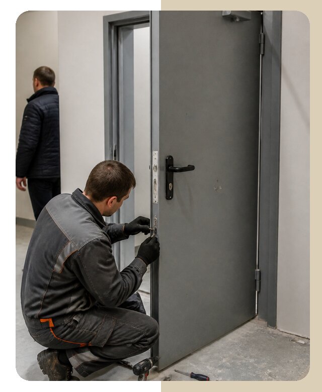 Ремонт противопожарной двери в Соликамске по цене 6698 р. | Дверной